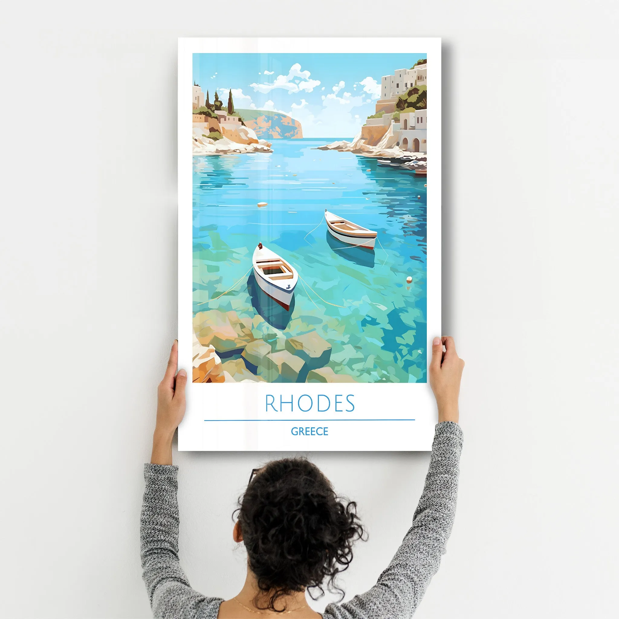 Rhodes Greece-Travel Posters | Glass Wall Art