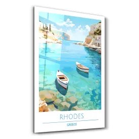 Rhodes Greece-Travel Posters | Glass Wall Art