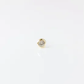 Sapphire Bezel Set Stud Earring