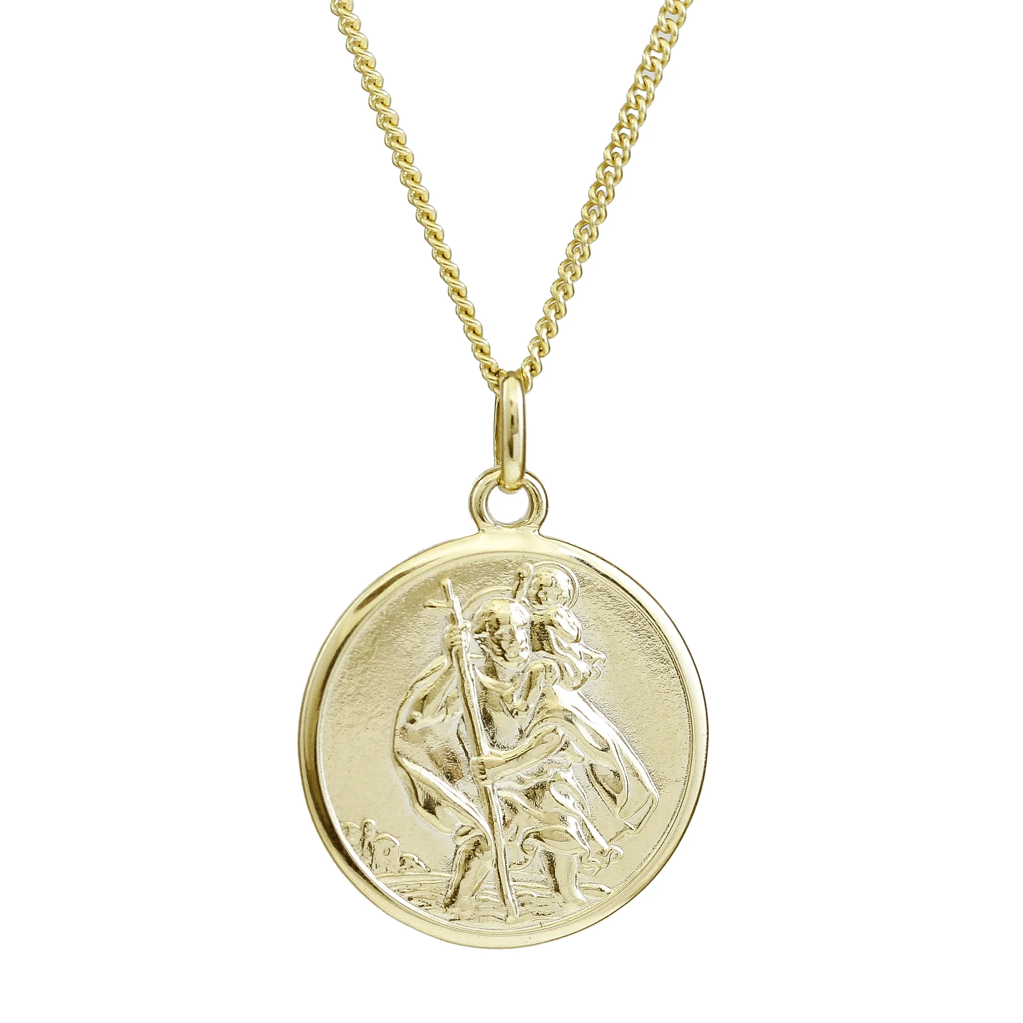 Solid 9ct Gold St Christopher Pendant