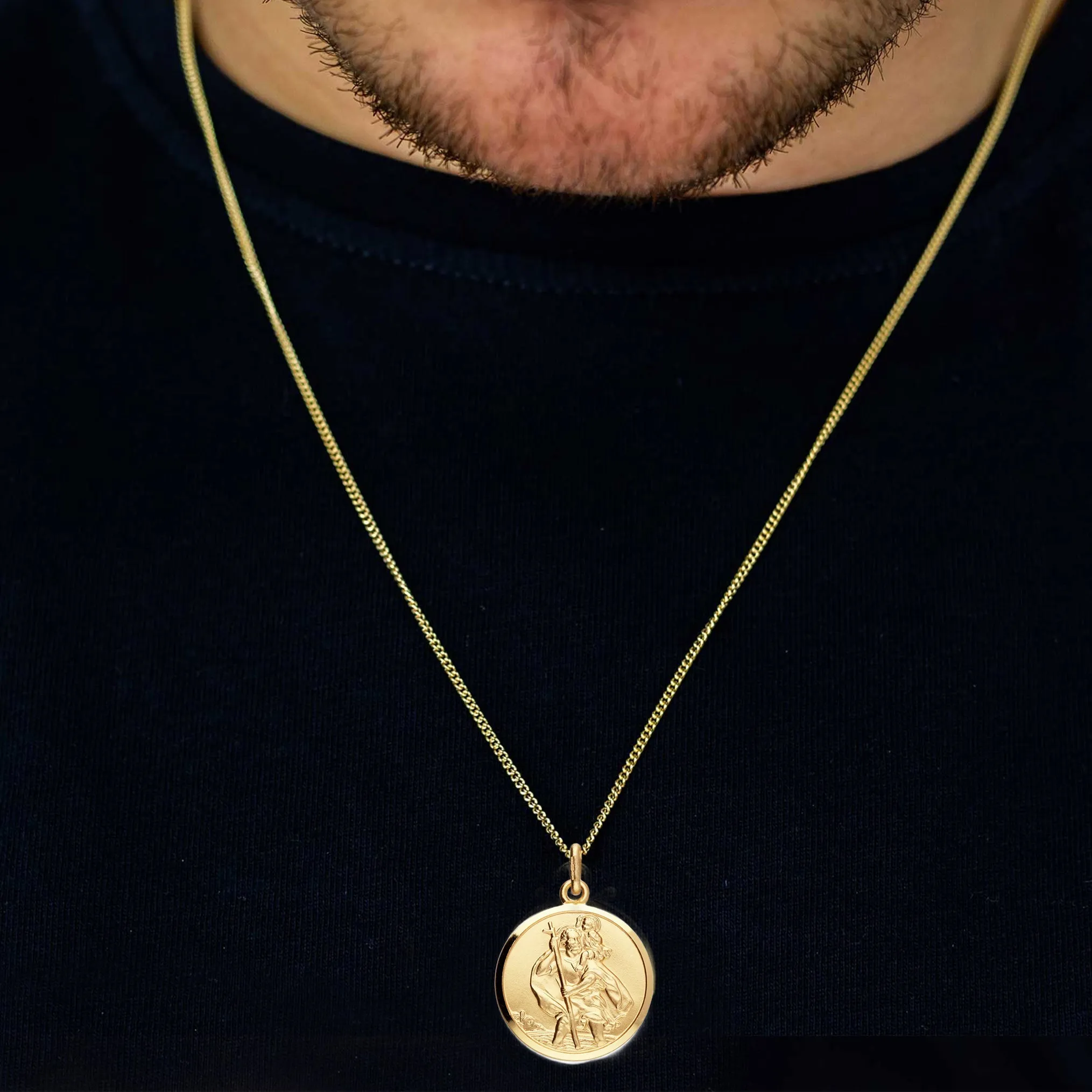 Solid 9ct Gold St Christopher Pendant