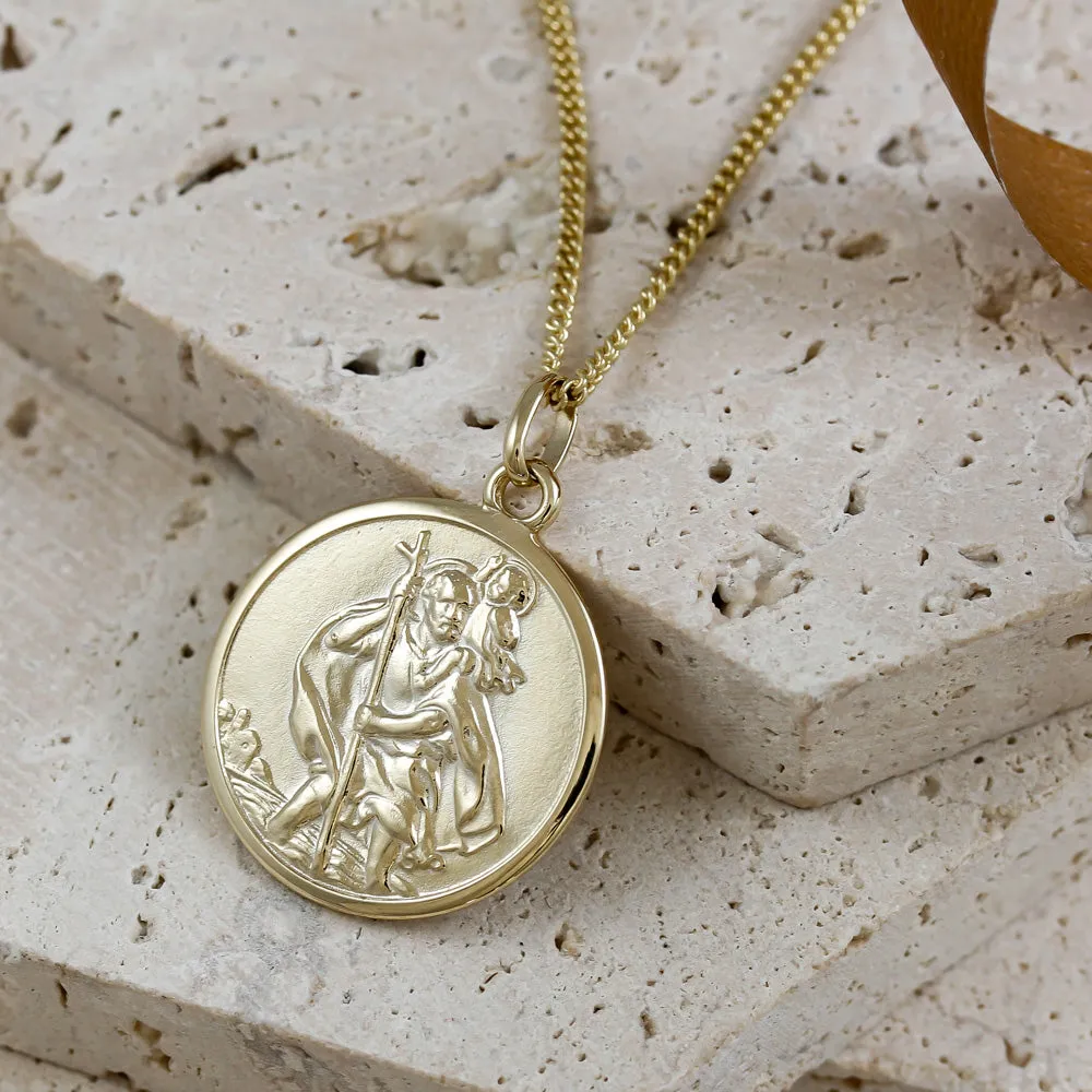 Solid 9ct Gold St Christopher Pendant