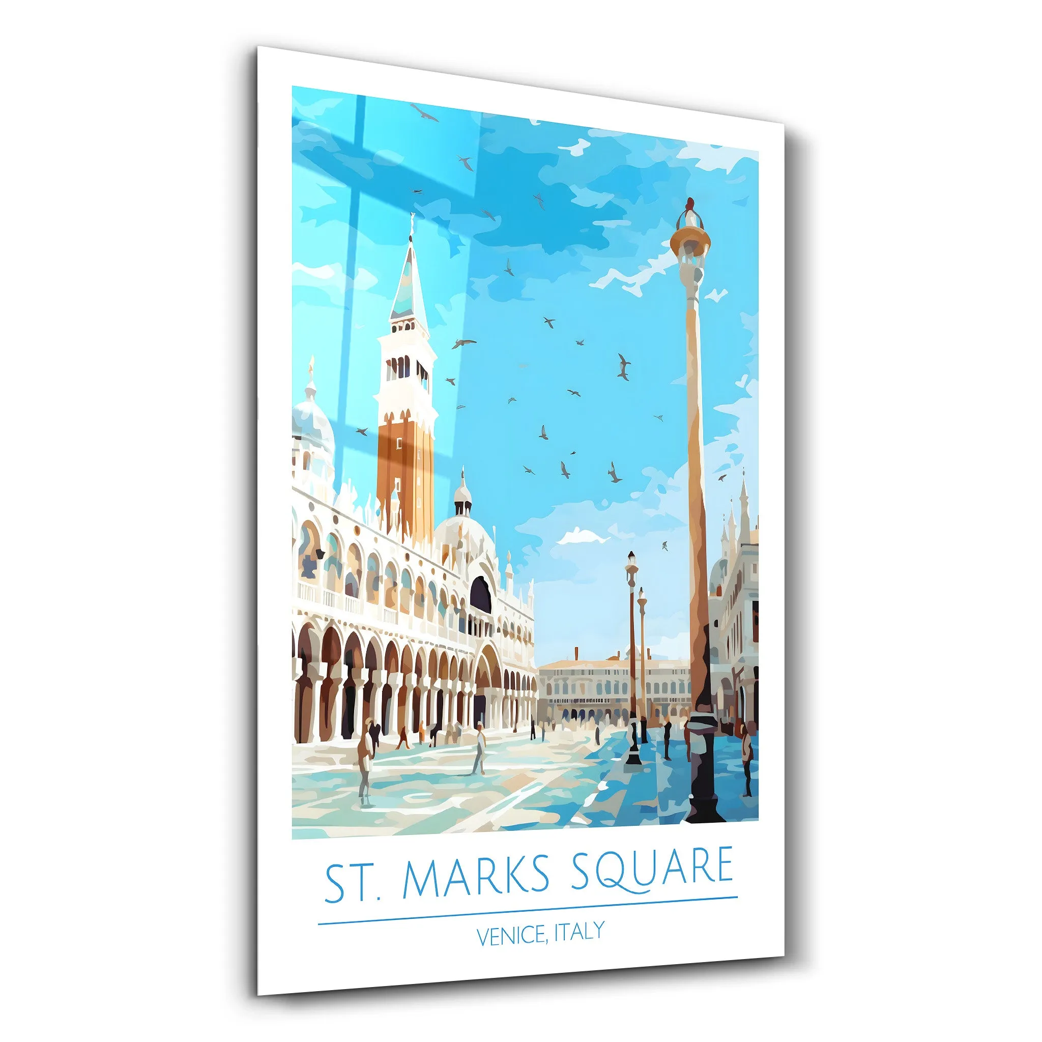 St. Marks Sqaure-Venice Italy-Travel Posters | Glass Wall Art