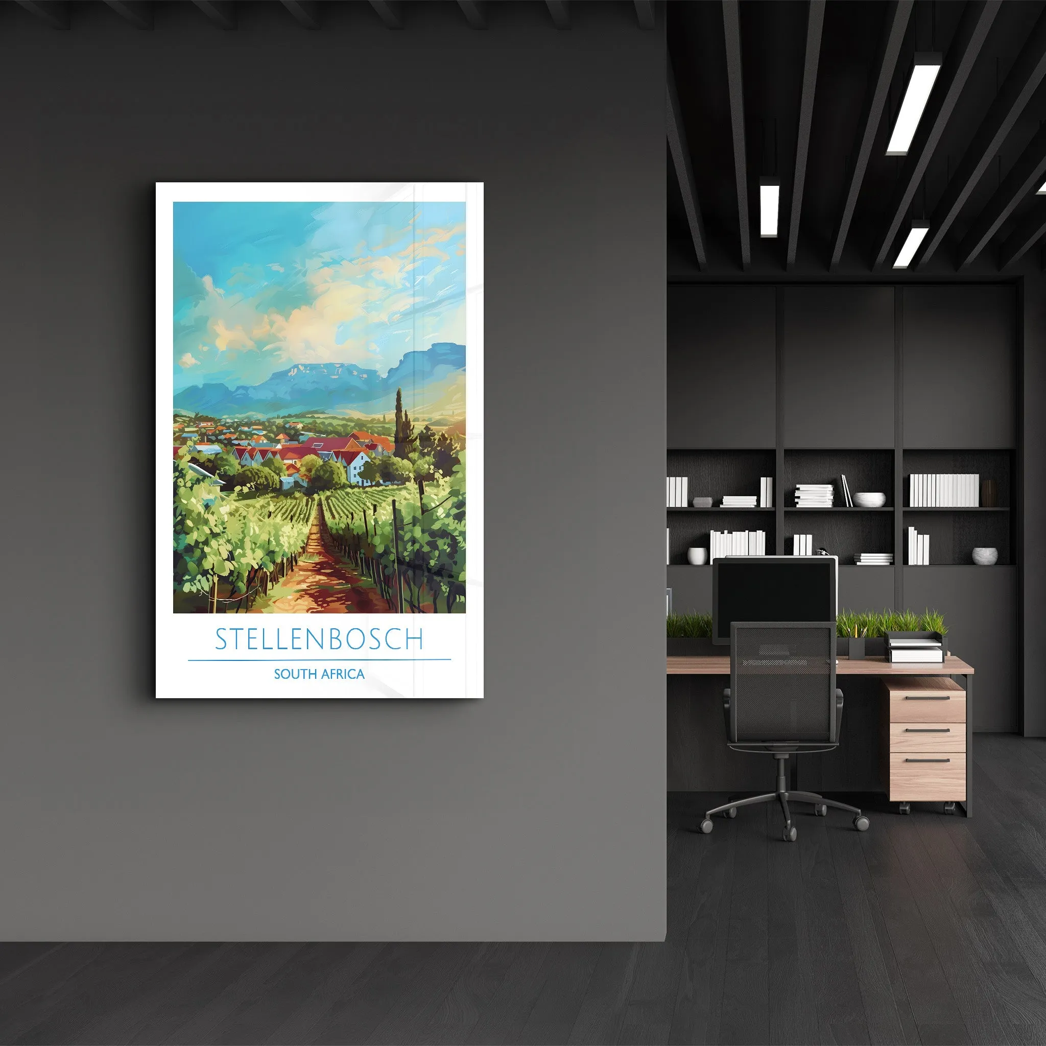 Stellenbosch South Africa-Travel Posters | Glass Wall Art