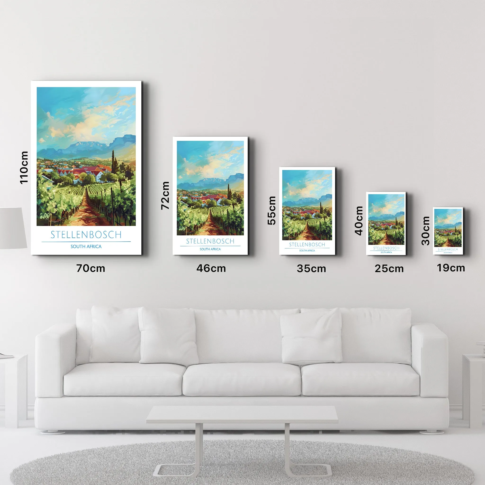 Stellenbosch South Africa-Travel Posters | Glass Wall Art