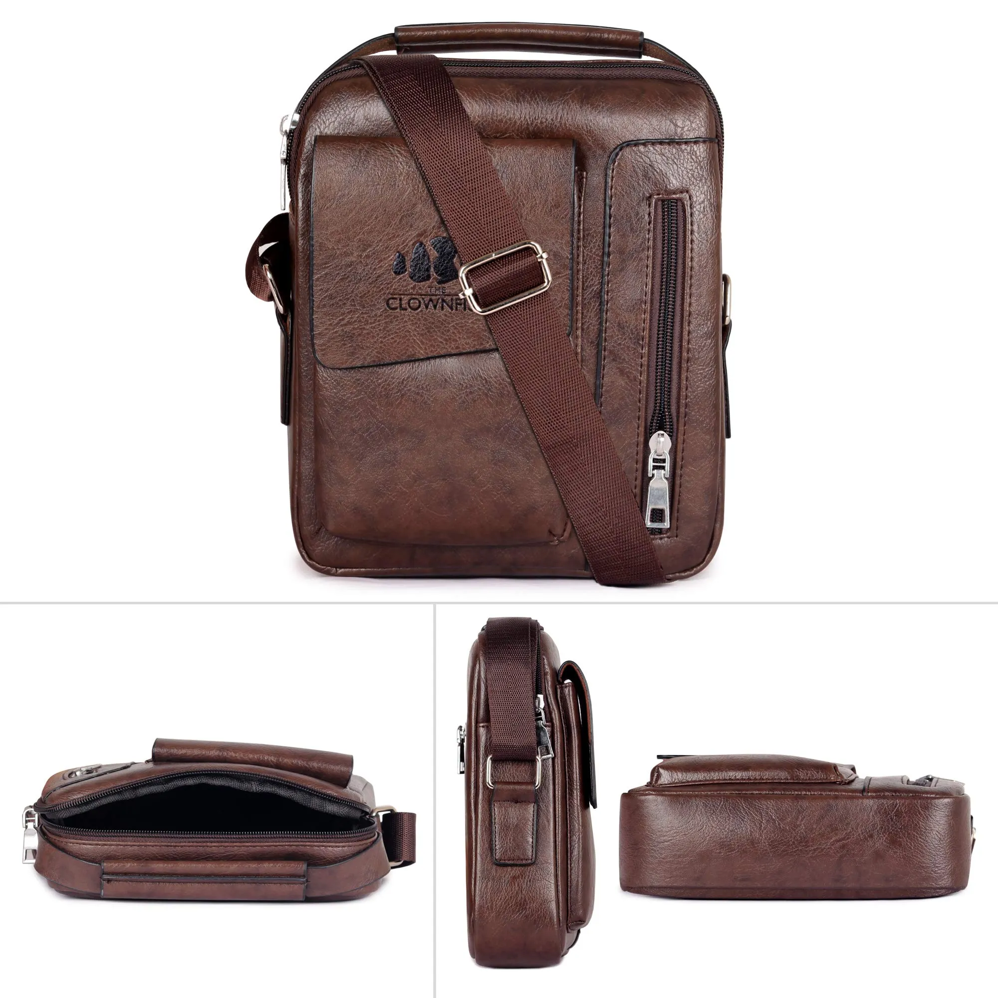 THE CLOWNFISH Centaurian Synthetic 23 cms Umber Brown Messenger Bag