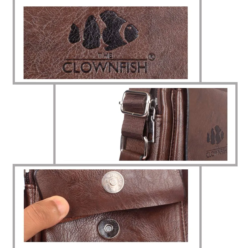 THE CLOWNFISH Centaurian Synthetic 23 cms Umber Brown Messenger Bag