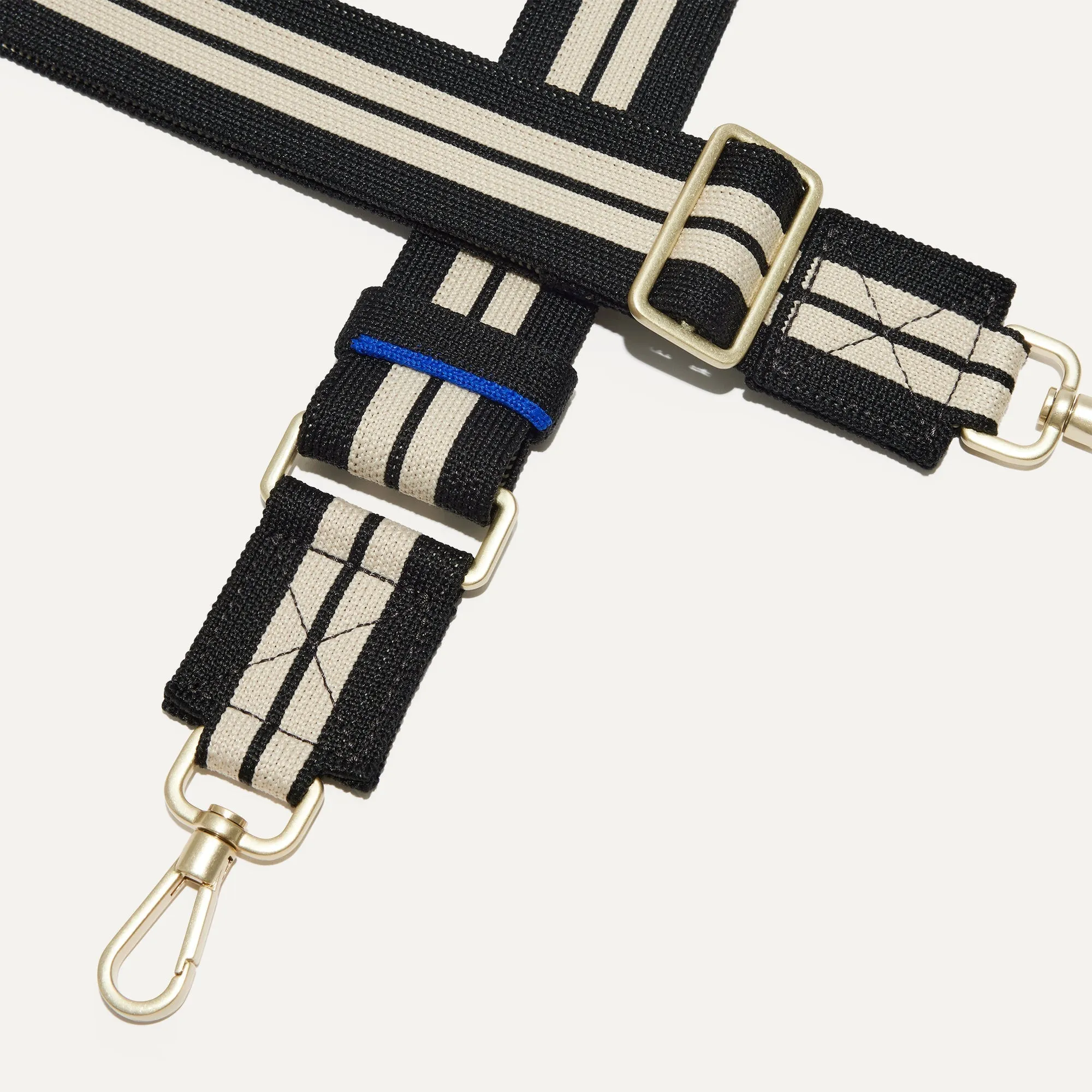 The Crossbody Strap - Black and White Stripe