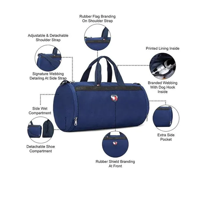 Tommy Hilfiger Wesley Navy Duffel Gym Bag - Stylish & Durable Travel Companion