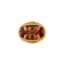 Umber Tourmaline and Diamond Melitodes Ring