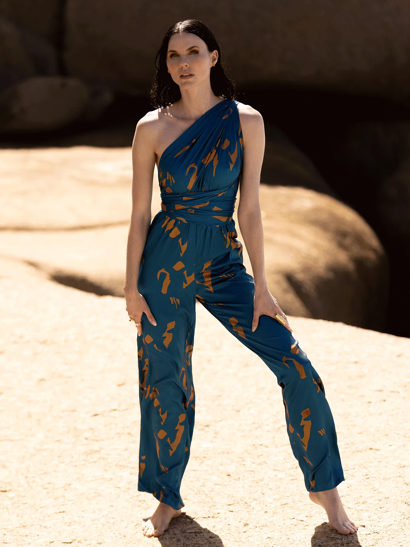 Yraf Blue UMY Jumpsuit with Enhanced Features