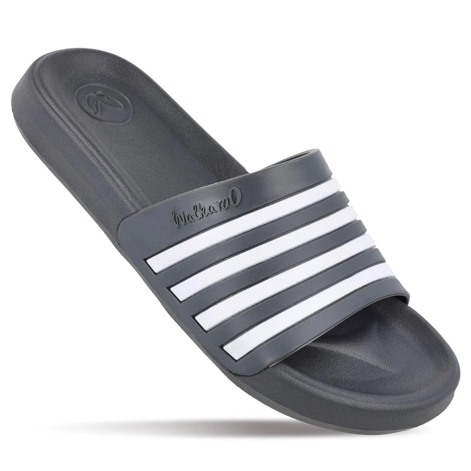 Walkaroo Mens Flip Flop Sliders  - WC4819 Grey