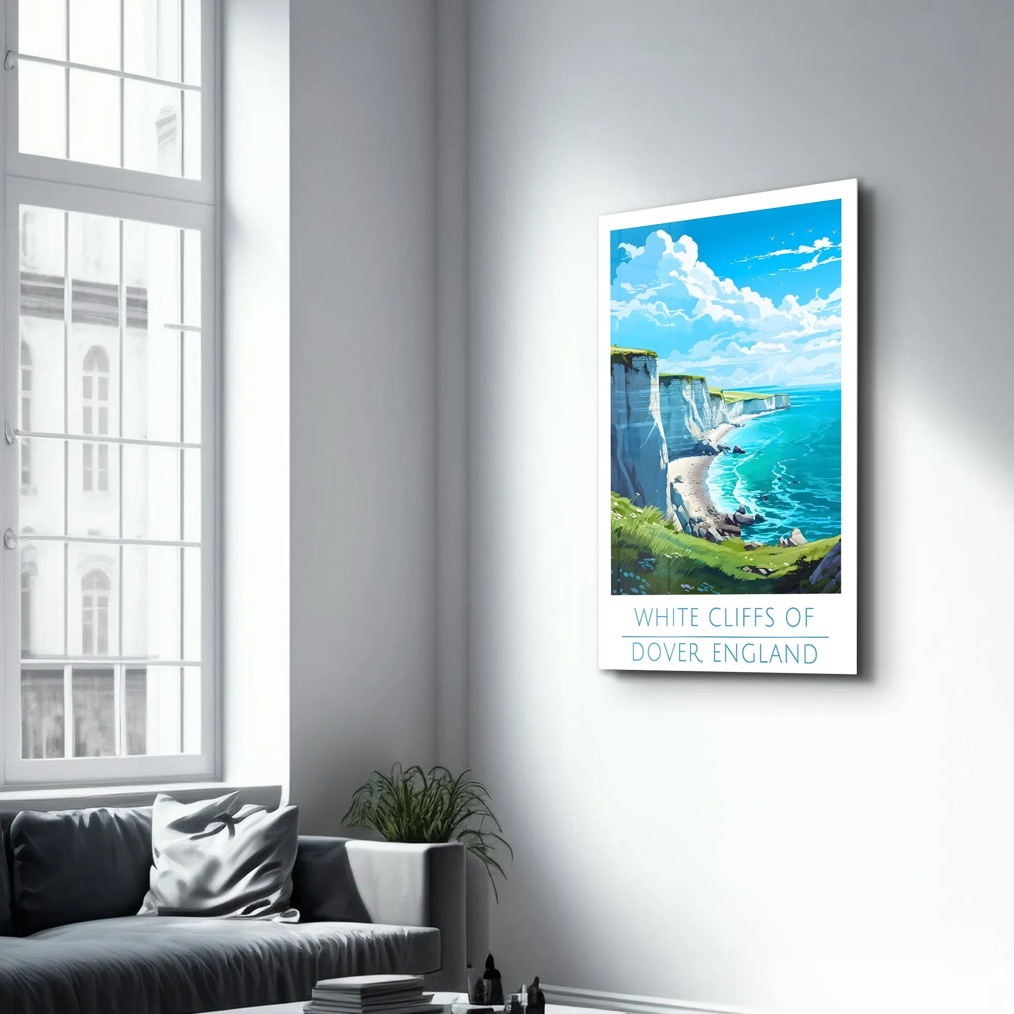 White Cliffs of Dover England-Travel Posters | Glass Wall Art