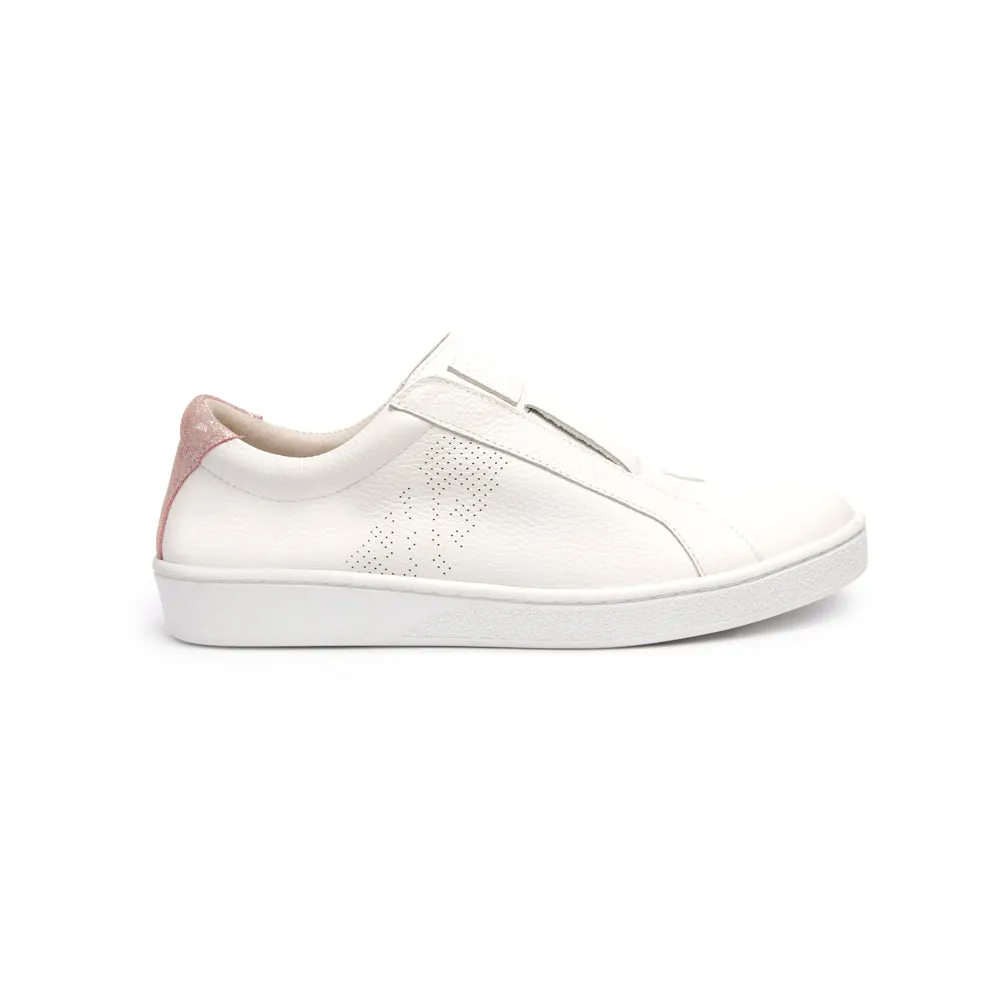 Women's Bishop Classic White Pink Leather Sneakers 91791-001